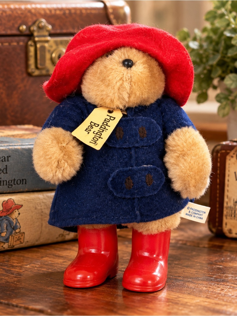 Vintage 1994 Paddington Bear Eden 5” Plush Blue Coat Red Hat Red Boots